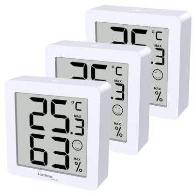 Immagine di Set di 3 termometro, igrometro, extra piccolo, supporto magnetico, x WS9425 in confezione