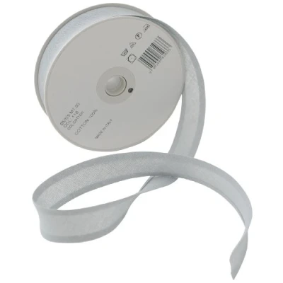 Immagine di Inastri Nastro sbieco di Cotone 25/5/5 mm, Grigio Chiaro