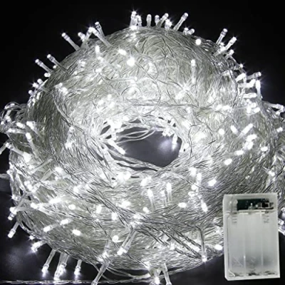 Immagine di HULX Luci di Stringa Fata Albero, 10m 80LED Natale a LED Scintillanti Albero Batteria (Bianca)
