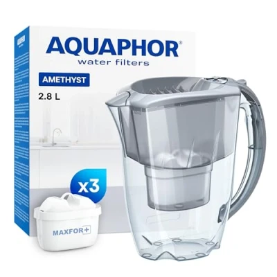 Immagine di AQUAPHOR Amethyst MAXFOR+ Filtro per Acqua, in plastica, Grigio, 25,5
