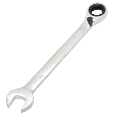 Immagine di DAKCOS Reversibili chiave combinata a cricchetto 14 mm metrica in CR V con finitura cromata opaca
