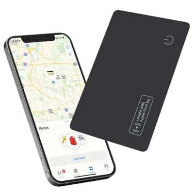 Immagine di Reyke Scheda di tracciamento del Portafoglio Sottile, Compatibile con Apple Find My (Solo iOS), per Etichette Bagagli, telefoni cellulari, passaporti