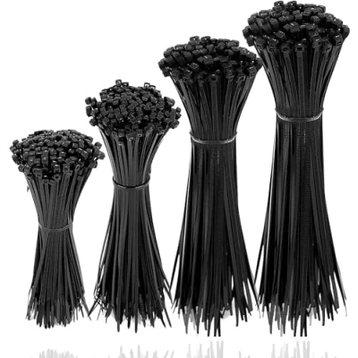 Immagine di 500x Set fascette fermacavi nere corte e lunghe resistenti agli strappi ai raggi UV varie lunghezze per artigianato casa