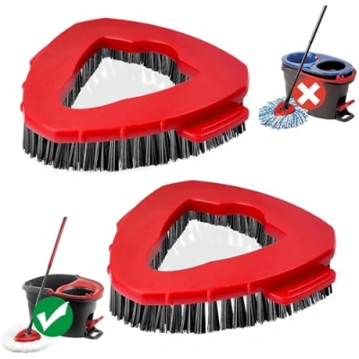 Immagine di NEWHE 2 panni per Vileda Turbo EasyWring, Triangle Mop Spin Mop, spazzola la pulizia del pavimento e della cucina