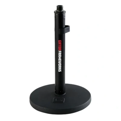 Immagine di Gator Frameworks GFW MIC 0600 stand da tavola a base rotonda 6&quot; per microfono