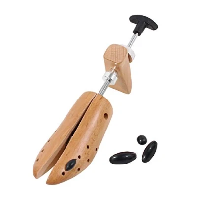 Immagine di DELFA estensore per scarpe in legno di faggio, 1 pezzo, scarpe, con meccanismo a 2 vie metallo, larghezza e lunghezza estensibile, beige., L 40 42 Da.