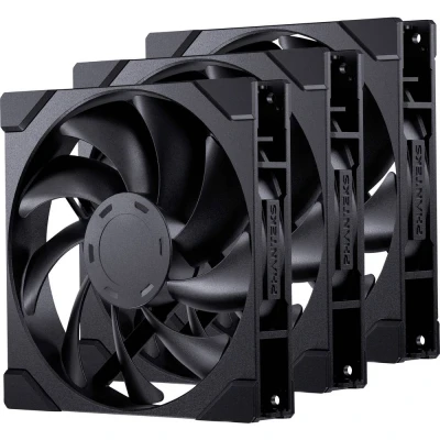 Immagine di Phanteks Ventola M25 Gen2 PWM, confezione da 3 140 mm, nera (140 mm, 3 x), PC, Nero