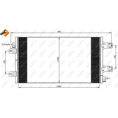Immagine di NRF EASY FIT 35880 Condensatore con anello tenuta 14,2 11 Alluminio 680 RENAULT: MASTER 2 Kasten, Bus, Pritsche/Fahrgestell