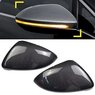 Immagine di 1 Paio Calotta specchio Retrovisore Sinistra Destra Coperchi a laterale per VW Golf MK7 7.5 GTI 7 R (Fibra di Carbonio)
