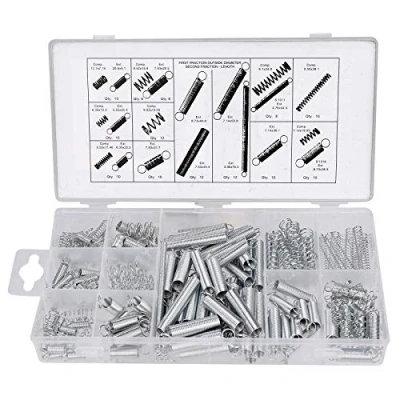 Immagine di Assortimento di Molle a Compressione ed Estensione in Acciaio Zincato Piccole Assortite con Scatola 20 Tipi 200 Pezzi