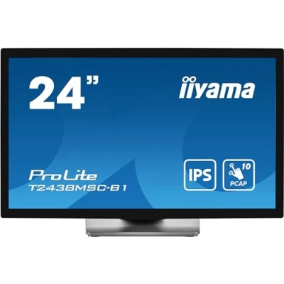 Immagine di Iiyama ProLite T2438MSC B1 Monitor touch screen ERP: E (A G) 61 cm (24 pollici) 1920 x 1080 Pixel 16:9 5 ms HDMI ™, DisplayPort, USB 3.1 Gen 1 IPS LED