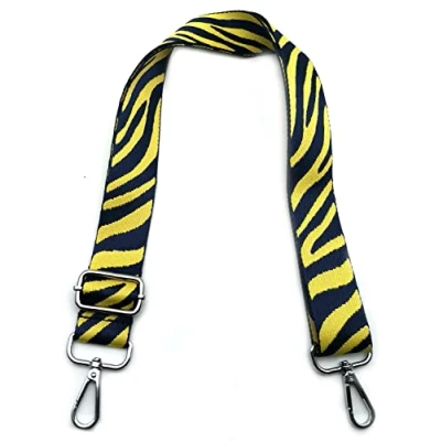 Immagine di Tracolla per Borsa Donna Struttura Giallo, Regolabile, Colorata Cinghia di Ricambio Larga 3.8cm con Argento Moschettoni Accessori Borsette Ragazza DIY, #5