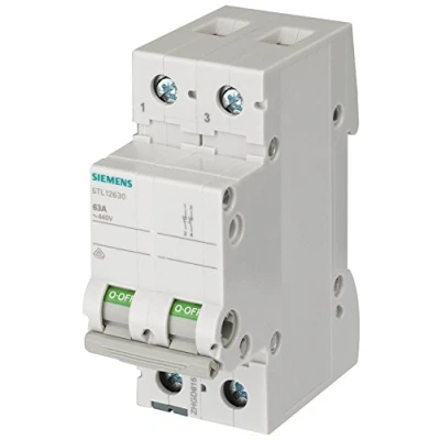 Immagine di Siemens sentron Interruttore 70 mm 400 V 2 Moduli 35 mm2 poli 32 A