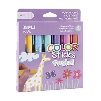 Immagine di APLI Kids 18881 Colore Sticks colori pastello Tempere solide per bambini, 6 u.