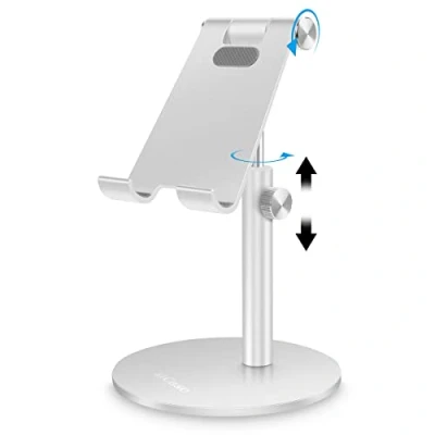 Immagine di AICase supporto per tablet/telefono, da tavolo universale regolabile in alluminio, iPad 2018 Pro 10.5/9.7/12.9, Air mini 2 3 4, Samsung Tab, altri smartphone e tablet (4 12,9 pollici),