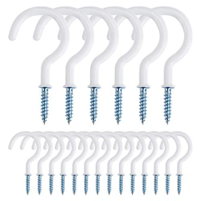 Immagine di MengH SHOP Ganci per Soffitti a Gancio Tazza Vite Rivestimento in Vinile Multifunzione Soffitto Uso Interno ed Esterno 20 Pezzi (Bianca)