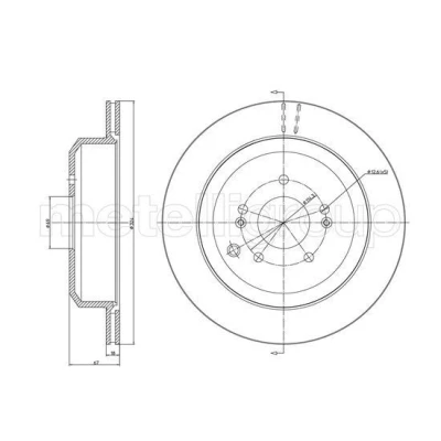 Immagine di METELLI Disco freno 324,0mm 18,0mm 5 69,0mm ventilato verniciato 23 1702C Dischi freno, dei freni