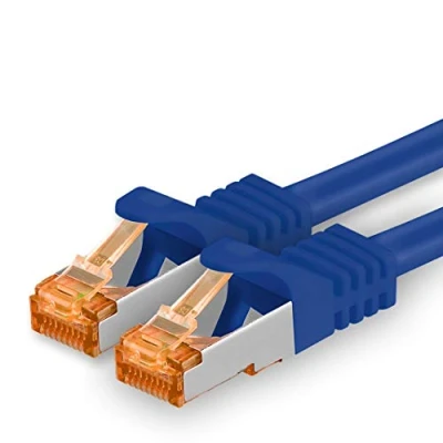 Immagine di 1aTTack.de Cat.7 Cavo di Rete 3 metri Blu 1 Pezzo Ethernet LAN Cat7 Cat 7 SFTP Spina RJ45 Cat6a 10 Gbit s Compatibile con Cat5 Cat6 Cat8 per Switch Router Modem Patchpanel