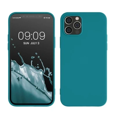 Immagine di kwmobile Custodia Compatibile con Apple iPhone 12 / Pro Cover Back Case per Smartphone in Silicone TPU Protezione Gommata petrolio
