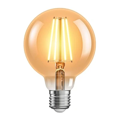 Immagine di ledscom.de Lampadina LED E27, G95, bianco extra caldo (2500 K), 7,3 W, 818lm, dimmer a 3 livelli, color oro, LED, lampadina, base lampada risparmio energetico, Classic, Globo, Forma