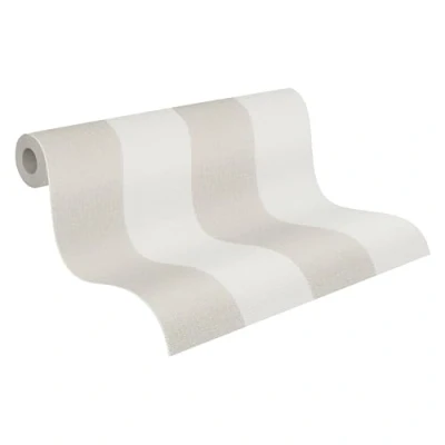 Immagine di A.S. Création Carta da parati in tessuto non a righe marrone, beige e crema per diverse stanze murale 10,05 m x 0,53