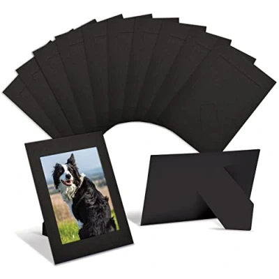Immagine di Better Office Products cornici di carta per inserti da 10,2 x 15,2 cm, confezione 50 in cartoncino pesante con cavalletto, piedi (nero)