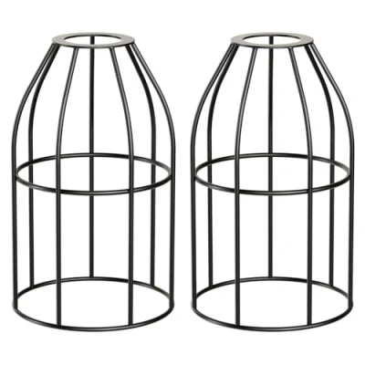 Immagine di ledscom.de 2 pezzi paralume a gabbia, nero, Ø 122 mm