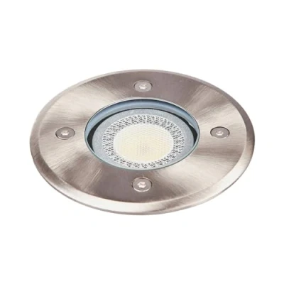Immagine di Faretto da incasso terra &#039;Insa&#039; (Moderno) colore Grigio, in Acciaio Inox (1 luce, GU10) di Lindby esterni