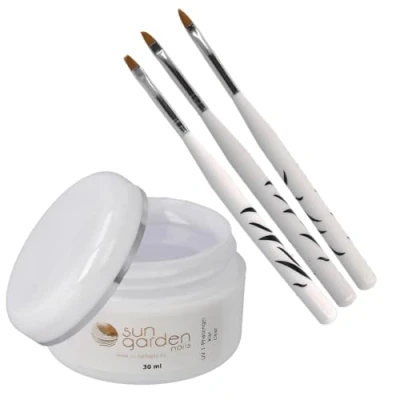 Immagine di UV Gel monofasico clear 30 ml incl. Set di 3 penelli