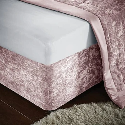 Immagine di Catherine Lansfield Base per divano in velluto riccio, con doppio elastico, rosa cipria