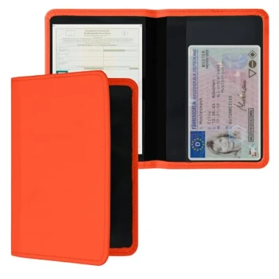 Immagine di kwmobile Custodia in Neoprene per Libretto Circolazione Auto Cover Portalibretto con Scomparti Tessere Patente Foderina Porta Documenti arancione fluorescente