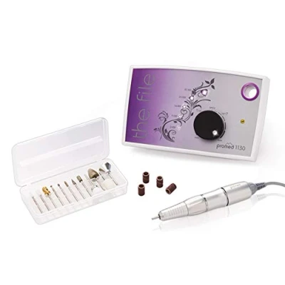 Immagine di Promed the file 1130 Kit di frese elettrica professionale per manicure pedicure, 18 componenti, 30.000 r/min, Viola