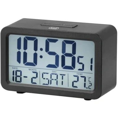 Immagine di Trevi SLD 3P60 Orologio Digitale con Grande Display Retroilluminato e Termometro, Sveglia Programmabile, Funzione Snooze Timer, Nero