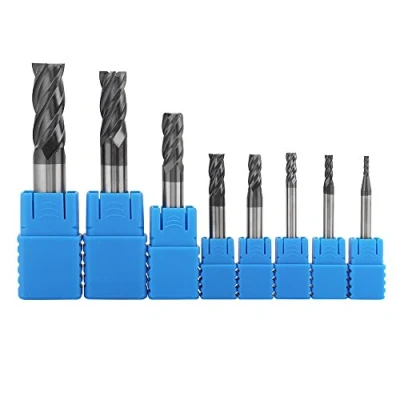 Immagine di fresa in metallo duro, Asixx 8pcs 2 12mm 4 flauti duro Set acciaio al tungsteno Kit per alluminio, rame, carbonio, fuso, legato