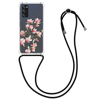 Immagine di kwmobile Custodia Compatibile con Samsung Galaxy S20 Fe Cover Back Case in Silicone TPU Protezione Smartphone Cordino Rosa/Bianco/Trasparente