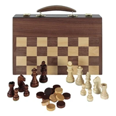 Immagine di Aquamarine Games Scacchi, Dama e Backgammon in Valigetta (Compudid FD100616)