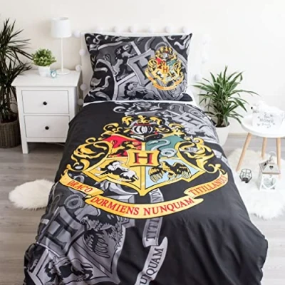 Immagine di Set copripiumino a tema Harry Potter, per letti da 140 x 200 cm, con federa, in cotone