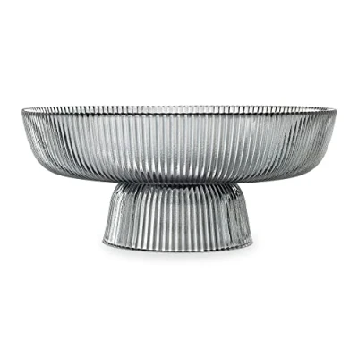 Immagine di Navaris Portafrutta da Tavolo Porta Frutta Moderno Fruttiera Centrotavola Design Trasparente Cesto Ciotola Vetro 26 x 11 cm