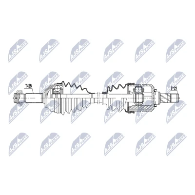 Immagine di NTY NPW DW 067 Albero motore / Semiasse Assale anteriore Sx 680mm Cambio manuale
