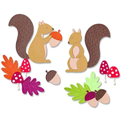 Immagine di Sizzix Thinlits Set 8 Fustelle Harvest Squirrels di Jennifer Ogborn 665952 Capitolo 3 2022, Multicolor, One Size