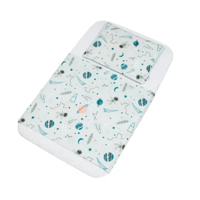 Immagine di FlyIdeas Lenzuola Next To Me Compatibili Set Completo 3 Pz 83x50 cm, 100% Cotone Cert. con Lenzuolo Sotto, Sopra e Copri Cuscino Compatibile Culle Fianco Letto Neonato 50x80 40x80 simili