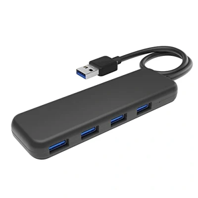 Immagine di KabelDirekt Hub a 4 porte USB 3.0 (design slim, Plug &amp; Play su PC/portatile/Mac, A/1 connettore A, per più connessioni USB, SuperSpeed/5 Gbit/s, nero)