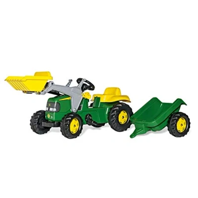 Immagine di rolly®toys Trattore giocattolo rollykid John Deere con ruspa e rimorchio