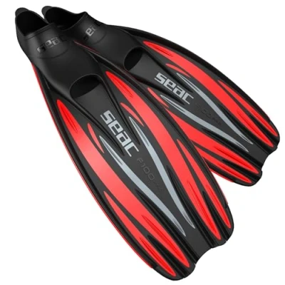 Immagine di SEAC F 100 PRO, Pinne da Subacquea Leggera a Scarpetta Chiusa, per Immersioni e Snorkeling Unisex Adulto, Rosso, 40/41 EU