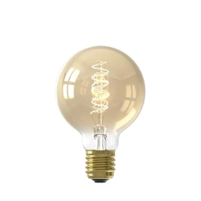 Immagine di Calex E27 G80 3,8W LED filamenti flex 821 oro dimm