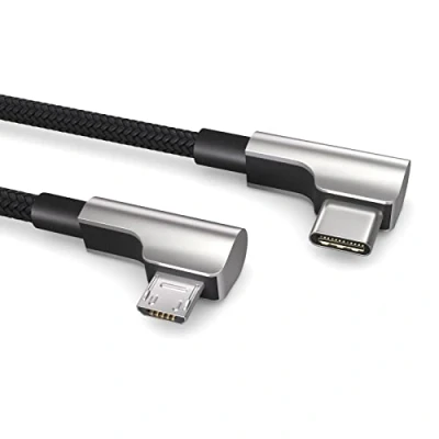Immagine di Cavo da 0,3 m Micro USB a C OTG, ricarica dispositivi di tipo C, spina angolata, per computer bicicletta Bosch Intuvia, Nyon 1, Kiox, Yamaha,