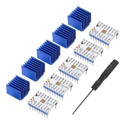 Immagine di DollaTek 5Pcs Driver Motore Passo TMC2208 per Scheda Madre Stampante 3D imballato con dissipatore di Calore e cacciavite