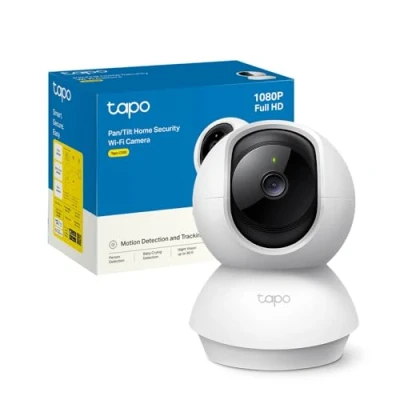 Immagine di Tapo C200 Telecamera Wi Fi Interno FHD, Videocamera sorveglianza, Visione Notturna, 360 Visuale, Audio Bidirezionale, Rilevamento di movimento e notifiche, Allarme acustico luminoso integrato