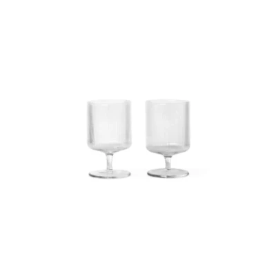 Immagine di ferm LIVING Bicchiere da vino Ripple, trasparente, 270 ml, vetro, set di 2