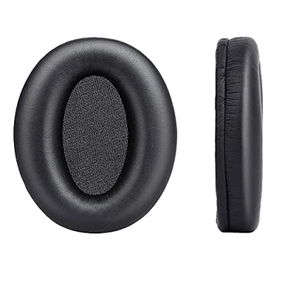 Immagine di cuscinetti auricolari per Sony WH 1000XM3, un paio di ricambio con pelle proteica e memory foam 1000XM3 cancellazione del rumore, nero